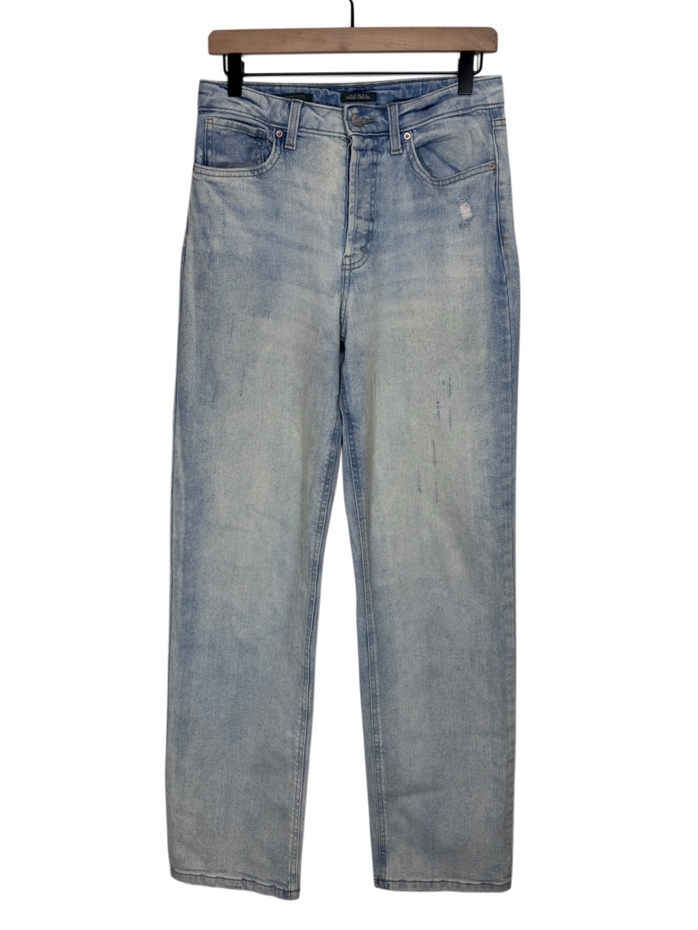WJ521 {wild fable} "Super High Rise Straight" Blue Loose Relaxed Denim Jeans
